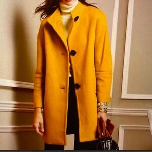 Talbots Vibrant Yellow Jacket peacoat wool coat